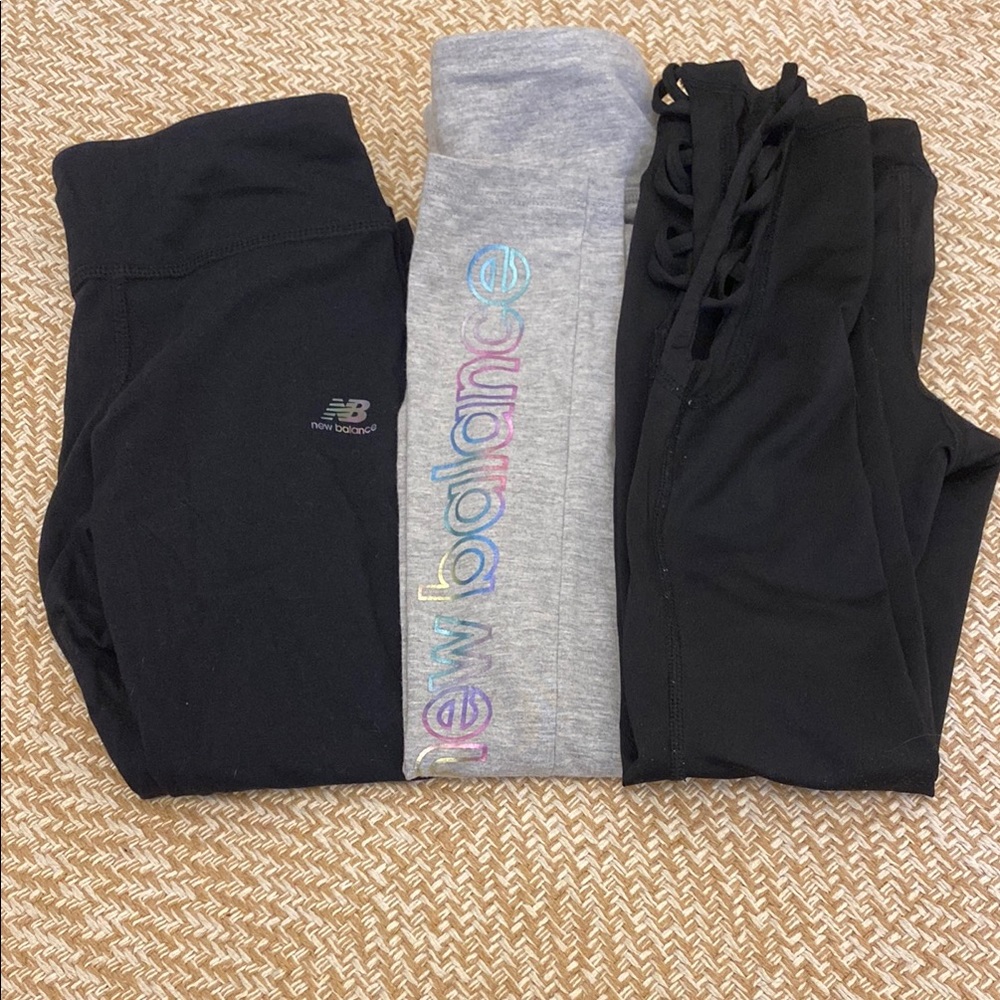 New Balance Kids' Black and Gray Leggings